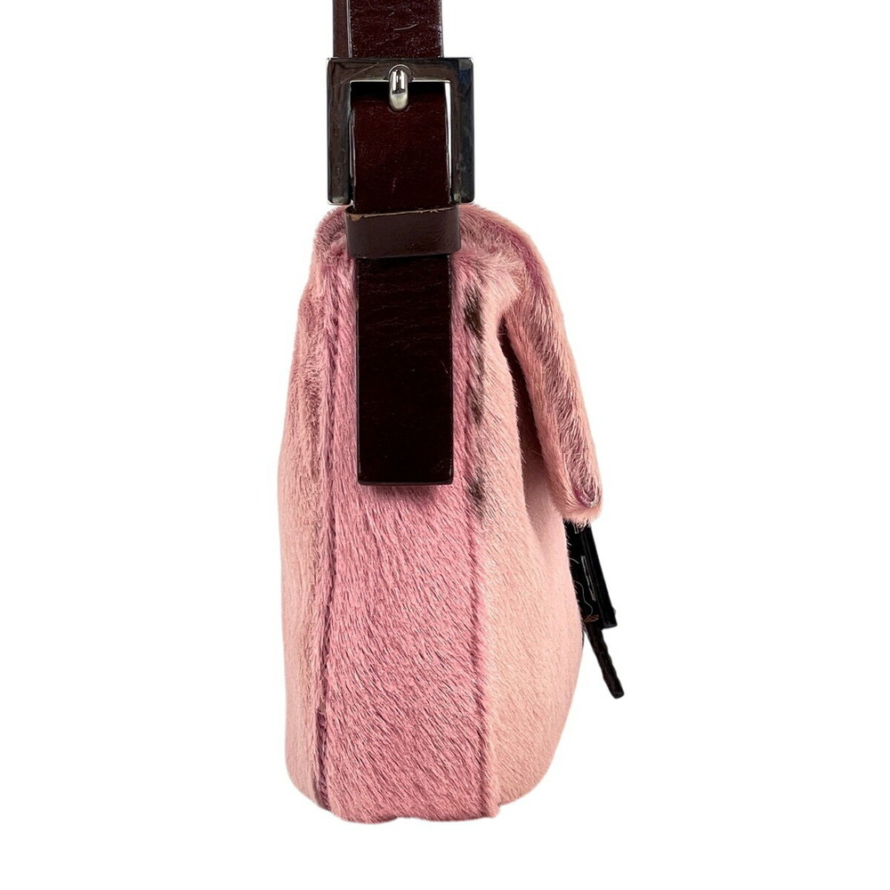 Fendi Zucca Logo Mamma Baguette Shoulder Bag Calfskin Pink Brown - Picture 4 of 7